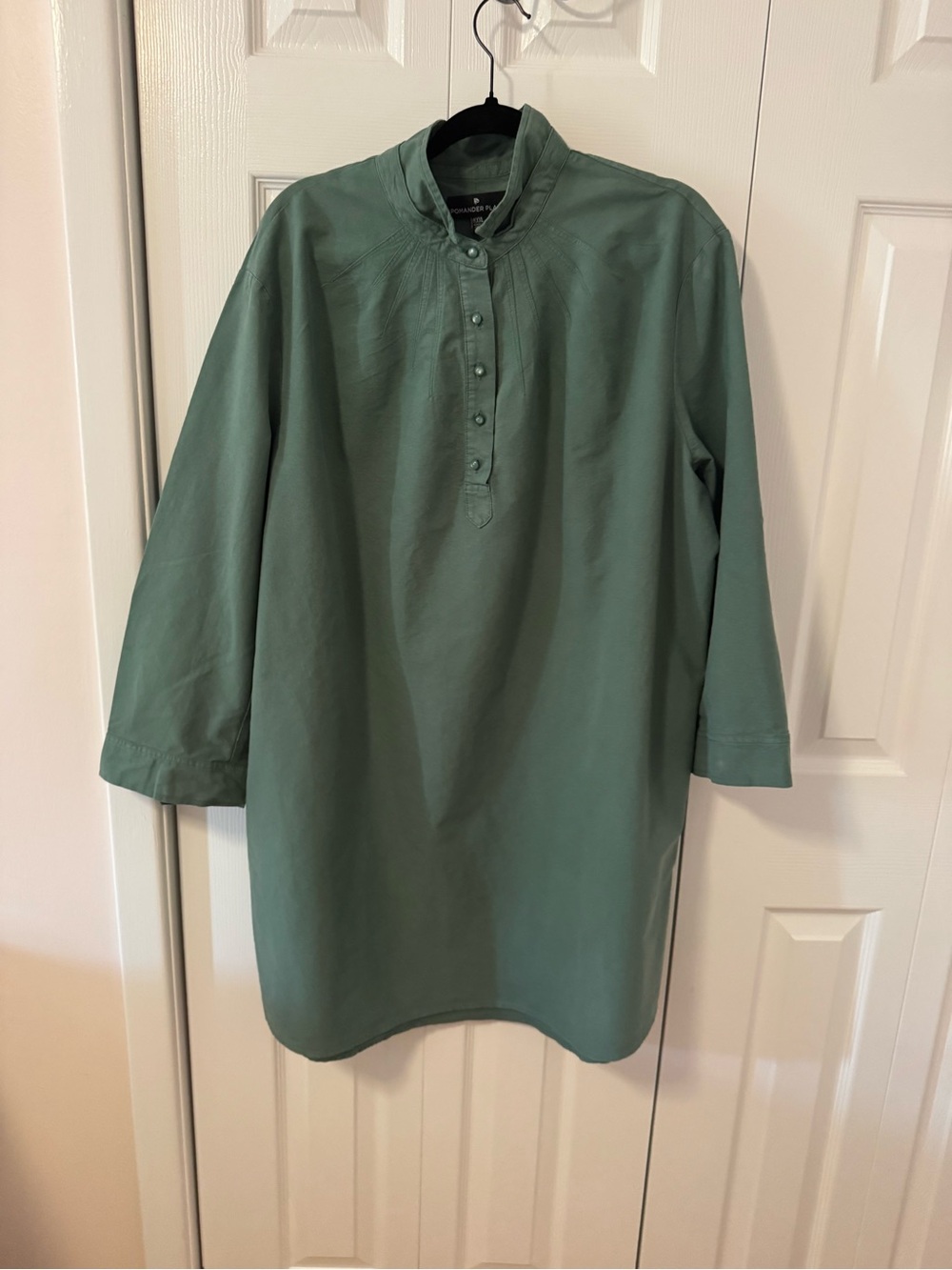 Pomander Place Green Tunic Dress Women’s XXXL 3/4 Sleeve
